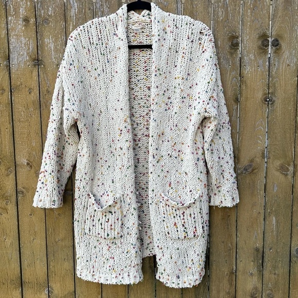 Altar’d State Knit Confetti Speckled Open Front Cardigan Sz XS - Picture 1 of 12